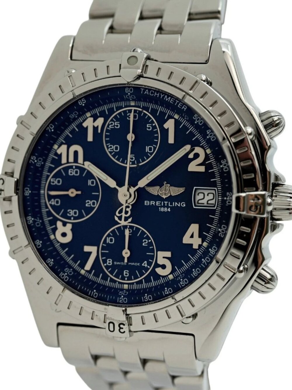 Breitling 40mm Men's Chronomat 100M Blue Dial Auto Chrono Watch! Ref: A13050.1!